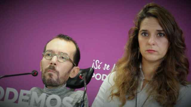 Pablo Echenique y Noelia Vera, en la rueda de prensa posterior al Consejo de Dirección de Podemos.