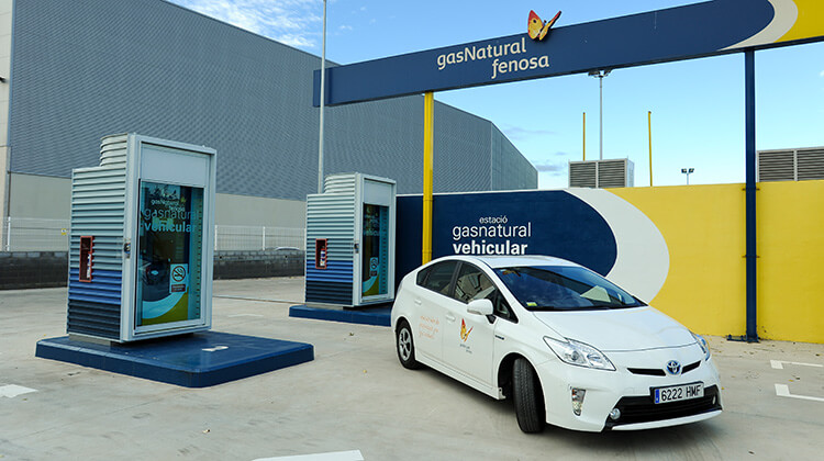 Estación de recarga para vehículos que funcionan con gas natural
