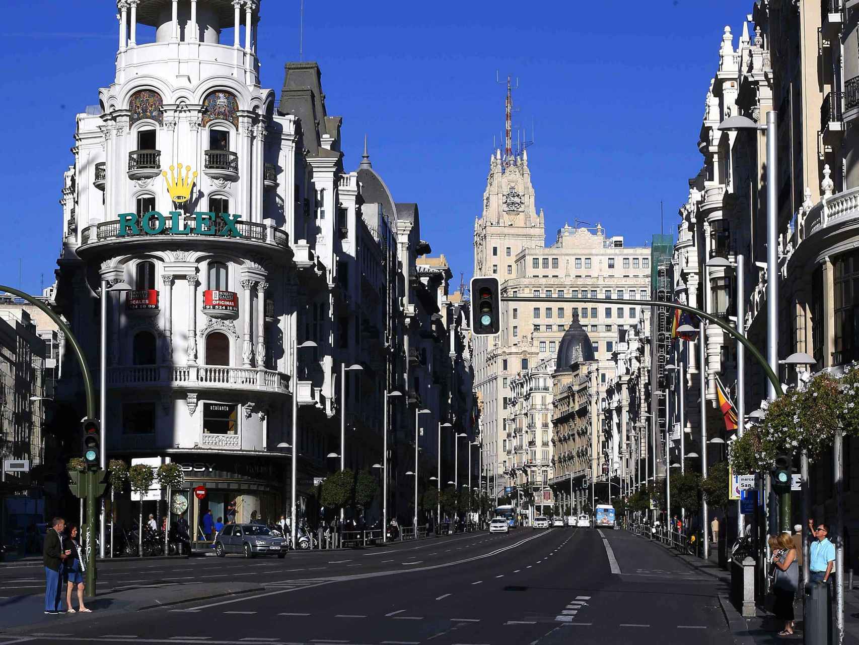 La Gran Vía de Madrid en el último Día Sin Coches