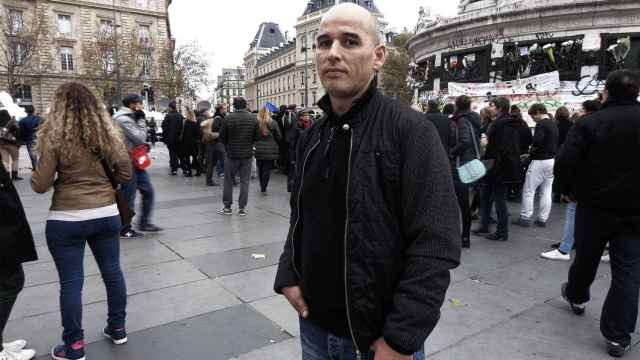 Nabil Belkacemi, en la Place République.