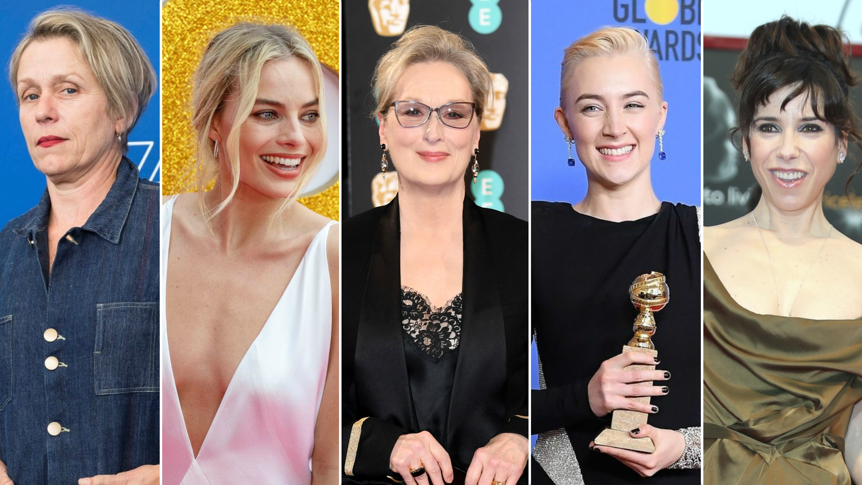 Las cinco actrices nominadas al Oscar.
