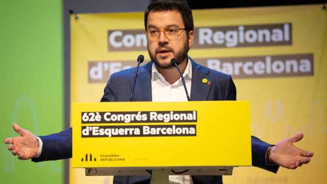 Intervención de Pere Aragonès durante el congreso de la Federación de Barcelona de ERC.