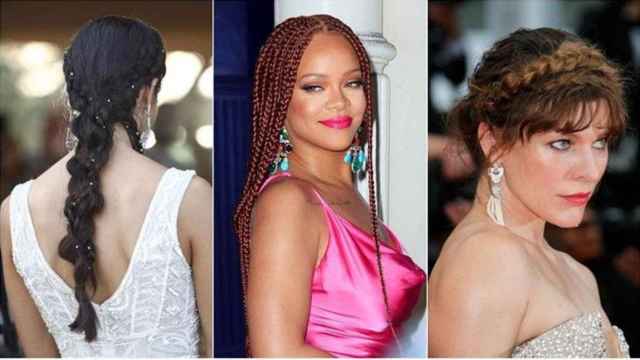 Celebrities con diferentes peinados de trenzas.
