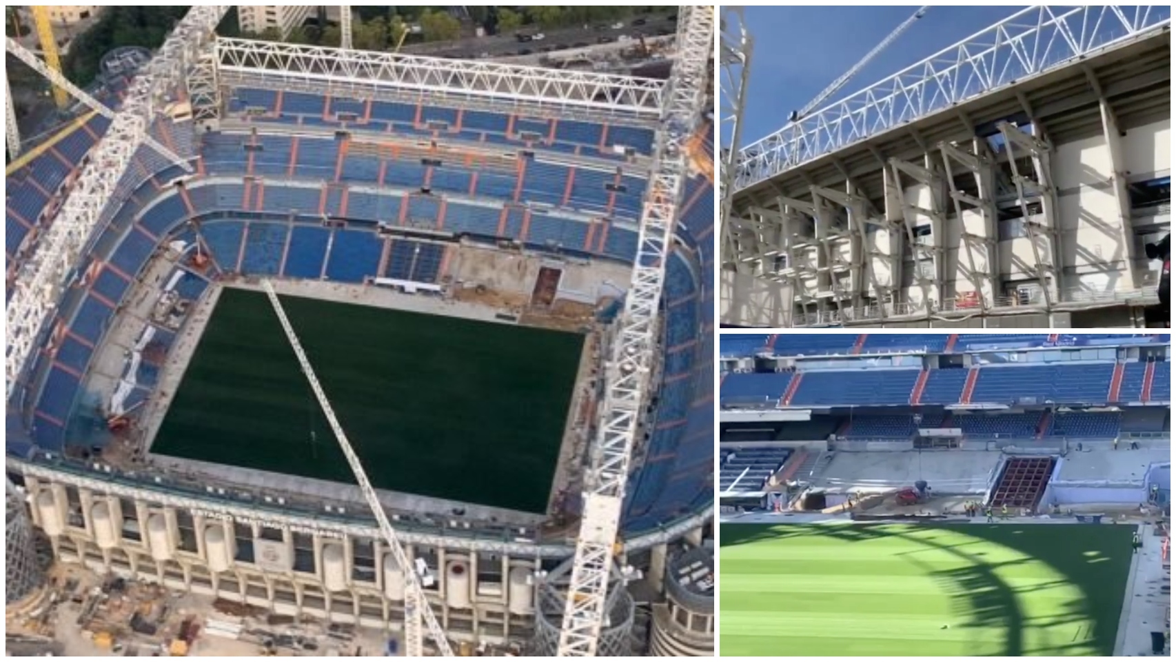 El nuevo Santiago Bernabéu toma forma: la base de la cubierta retráctil, la fachada y el interior