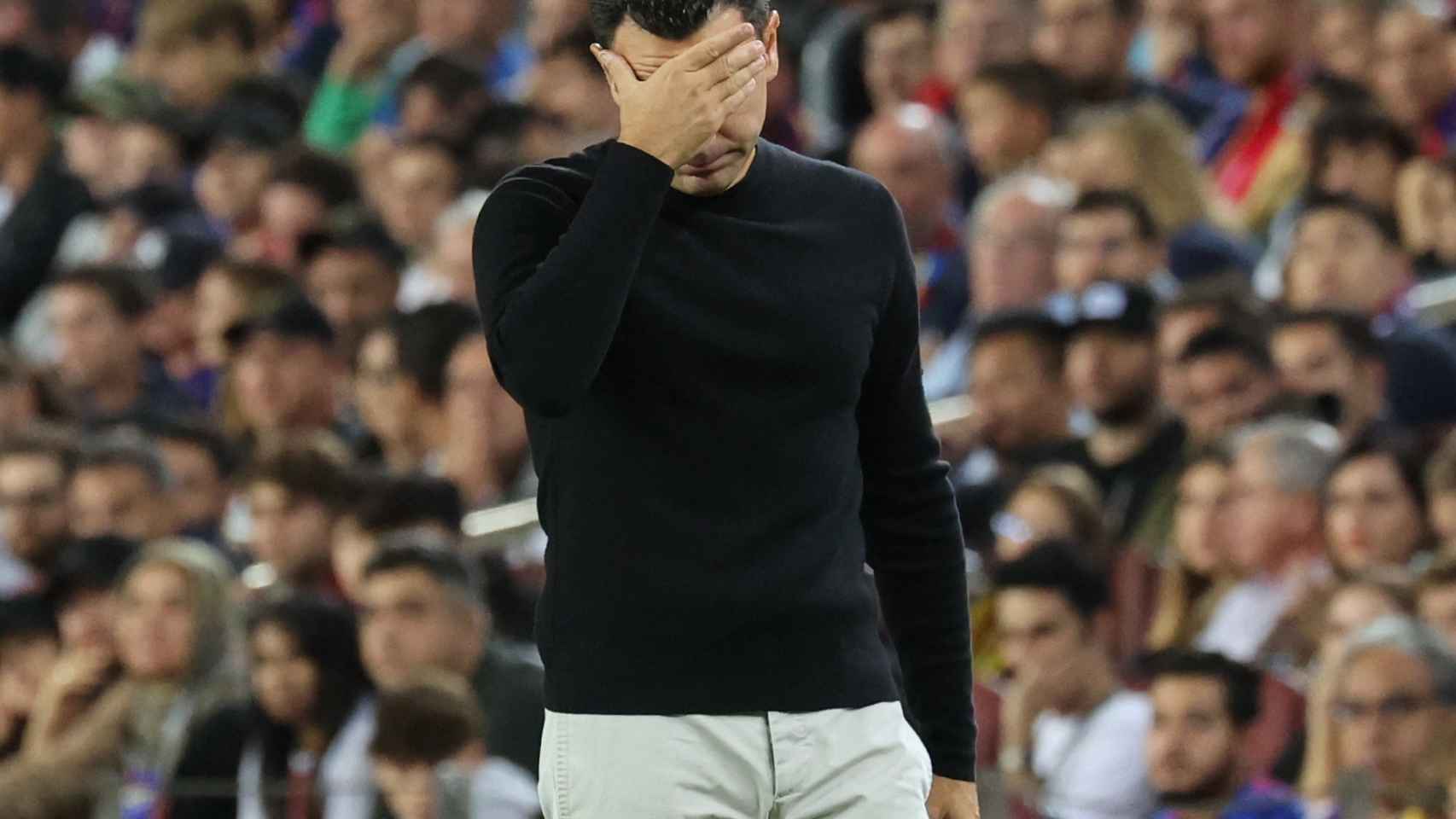 Xavi Hernández, en el Barcelona - Inter de Milán de la Champions League 2022/2023