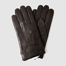 Guantes de piel negra con forro