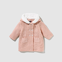 Abrigo de bebé niña Tizzas en rosa de tricot