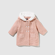 Abrigo de bebé niña Tizzas en rosa de tricot