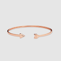 Pulsera Fossil rígida de acero rosa