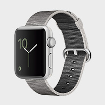 Apple Watch Series 2 caja de 38 mm de aluminio en plata y correa de nailon trenzado perla